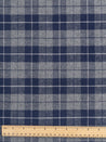 Check Cotton Flannel Twill - Navy + Grey | Core Fabrics