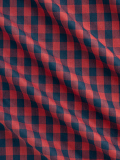 Check Japanese Cotton Twill - Indigo + Garnet