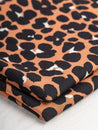Cheetah Print Ecovero Viscose Challis Deadstock - Sienna + Black + Cream | Core Fabrics