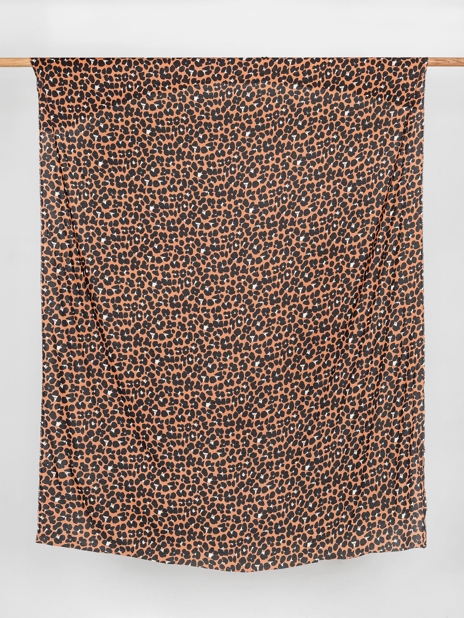 Cheetah Print Ecovero Viscose Challis Deadstock - Sienna + Black + Cream | Core Fabrics