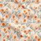 Clementine Print Cotton Jersey Deadstock - Oat + Orange + Forest