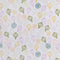 Imprimé Clove Story en coton biologique et lin - Ivoire + Sauge + Moutarde + Lilas