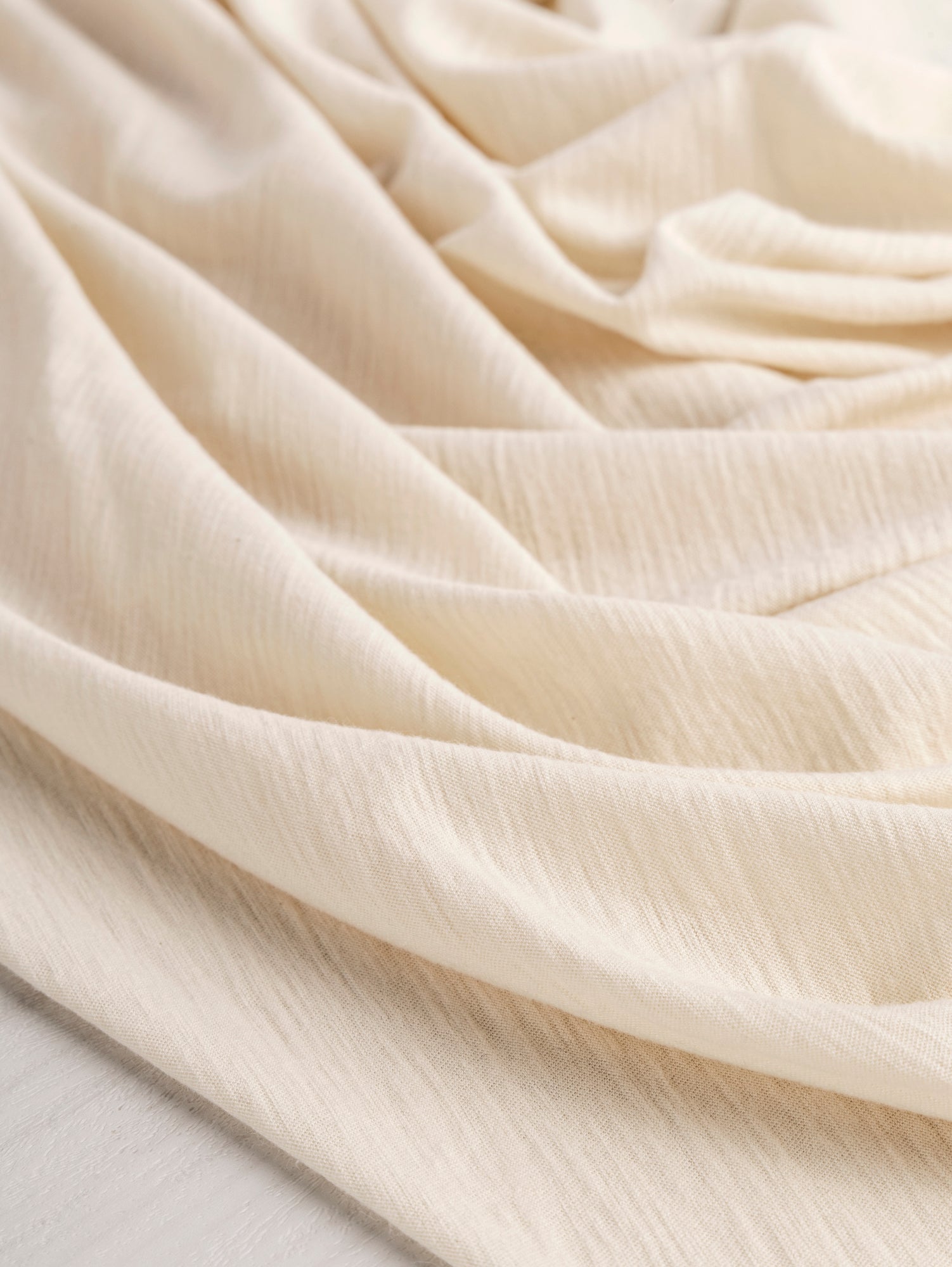 Cotton Silk Jersey Knit Deadstock - Cream | Core Fabrics