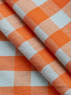 Creamsicle Handwoven Gingham Cotton - Mint + Orange