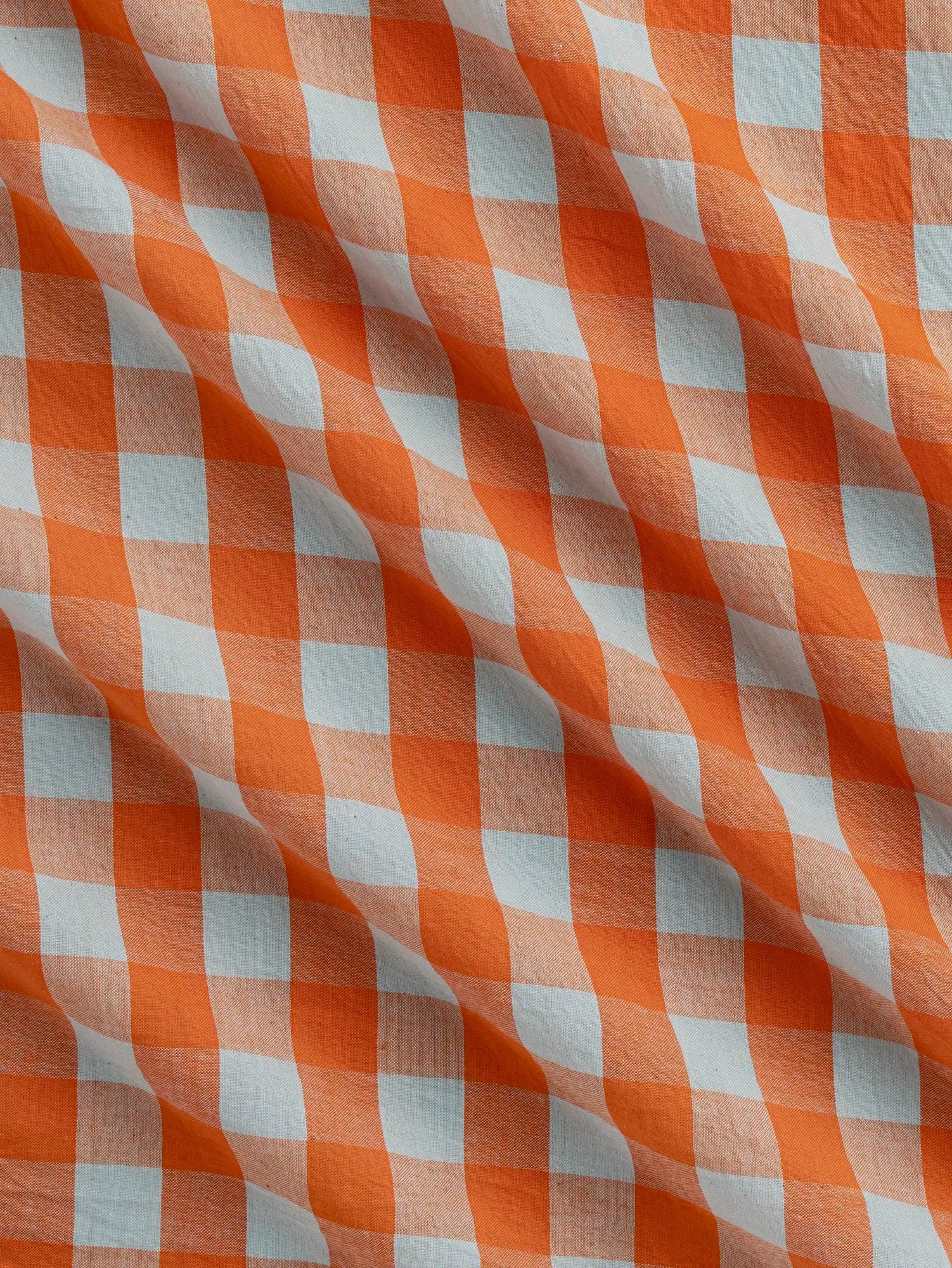 F-COT373-004-Creamsicle-Handwoven-Gingham-Cotton-Mint-and-Orange-Core-Fabrics-scrunched.webp
