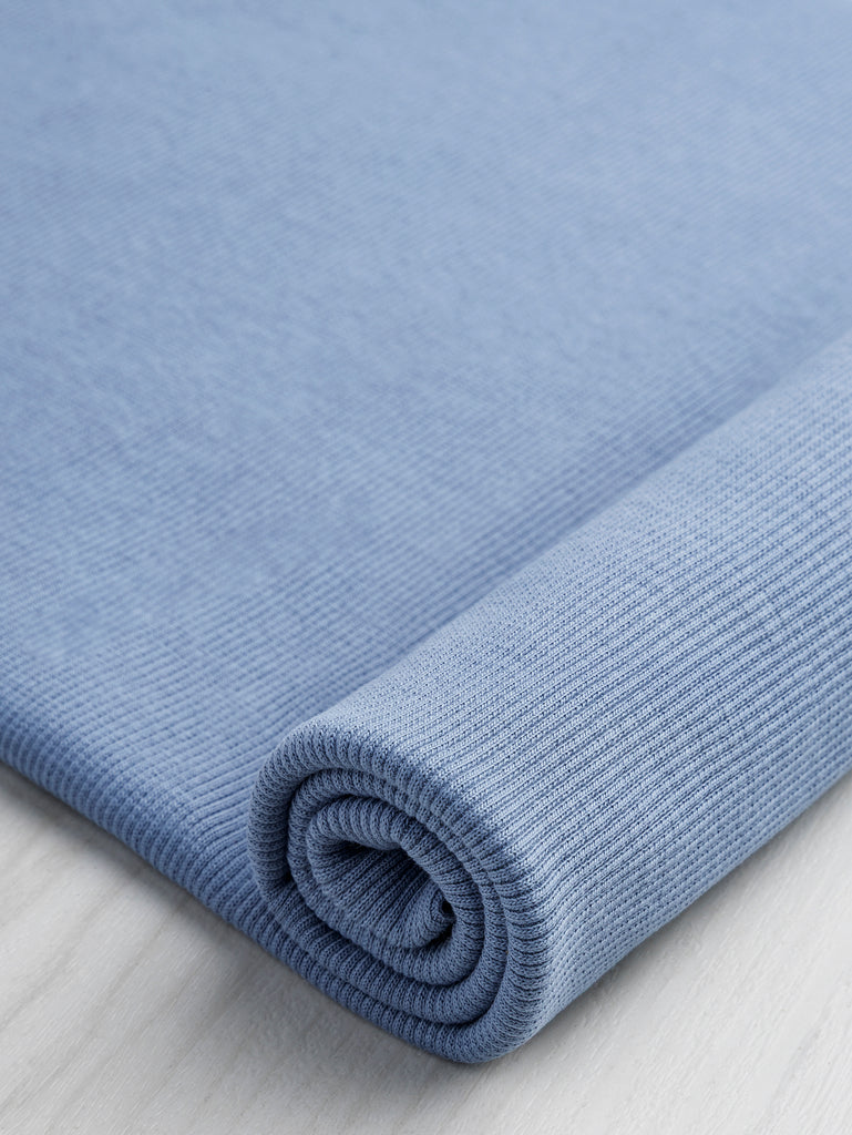 Custom Organic Cotton 2x1 Rib Knit - Chambray