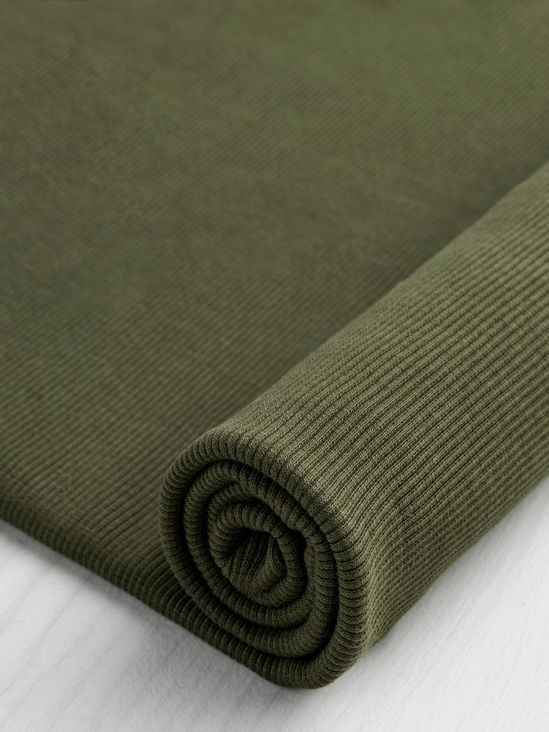 Custom Organic Cotton 2x1 Rib Knit - Olive