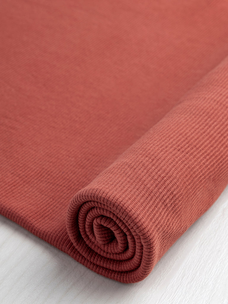 Custom Organic Cotton 2x1 Rib Knit - Rust