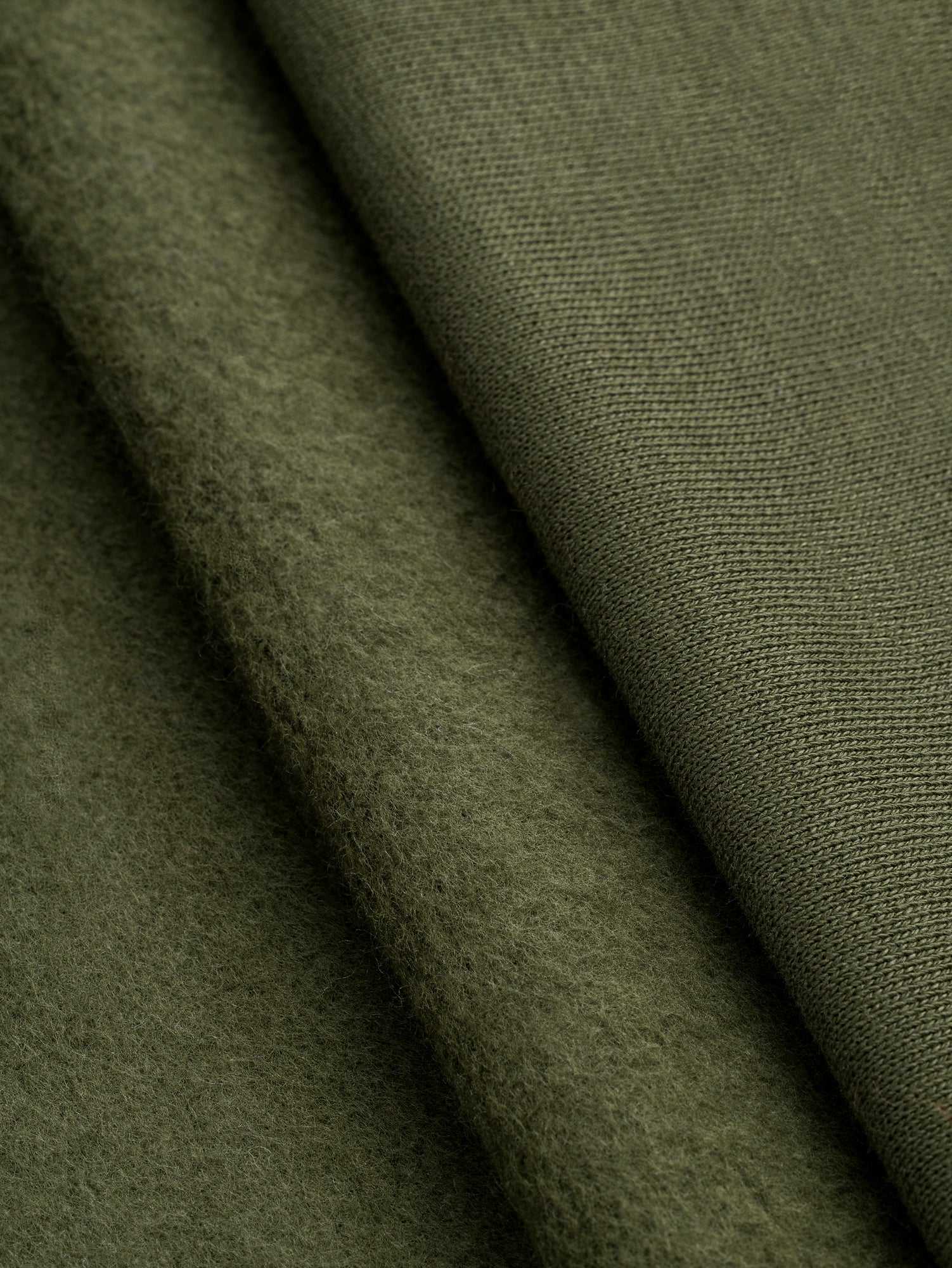 F-COT399-005-Custom-Organic-Cotton-Fleece-Olive-Core-Fabrics-fold.JPG