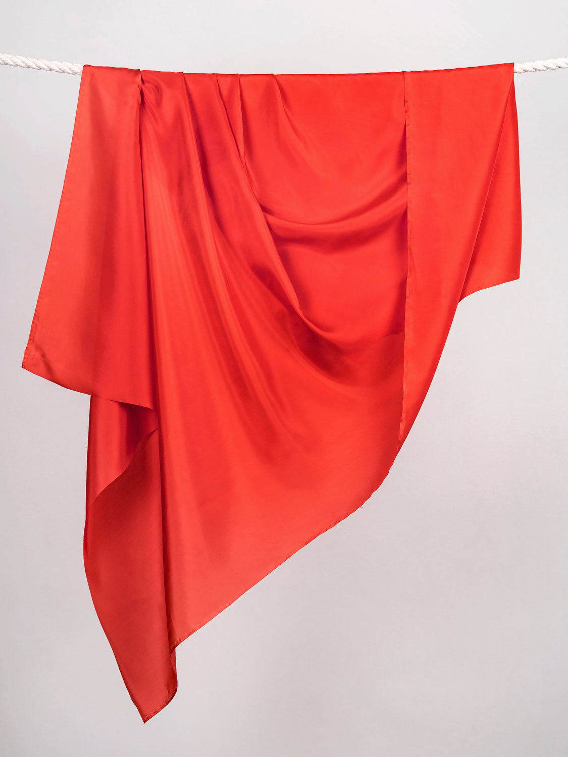 Designer-Habotai-Silk-Deadstock-Vermillon-Core-Fabrics-draped