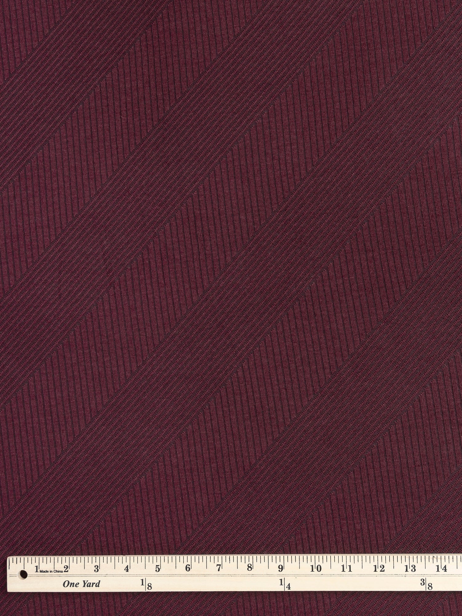 Diagonal Stretch Wide Rib Knit - Bordeaux + Black | Core Fabrics