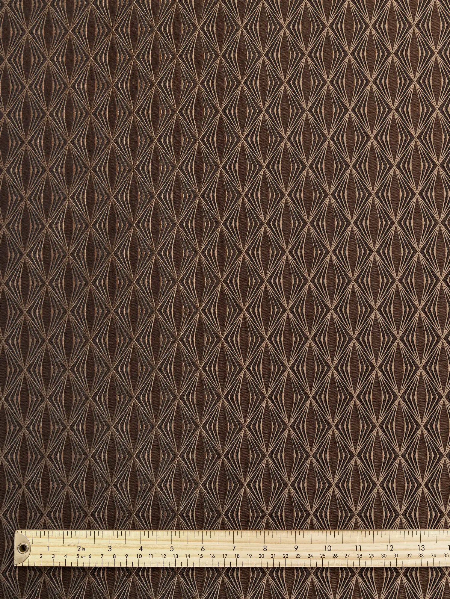 F-DEA192-Diamond-Jacquard-Deadstock-Chocolate-and-Black-Core-Fabrics-ruler.webp