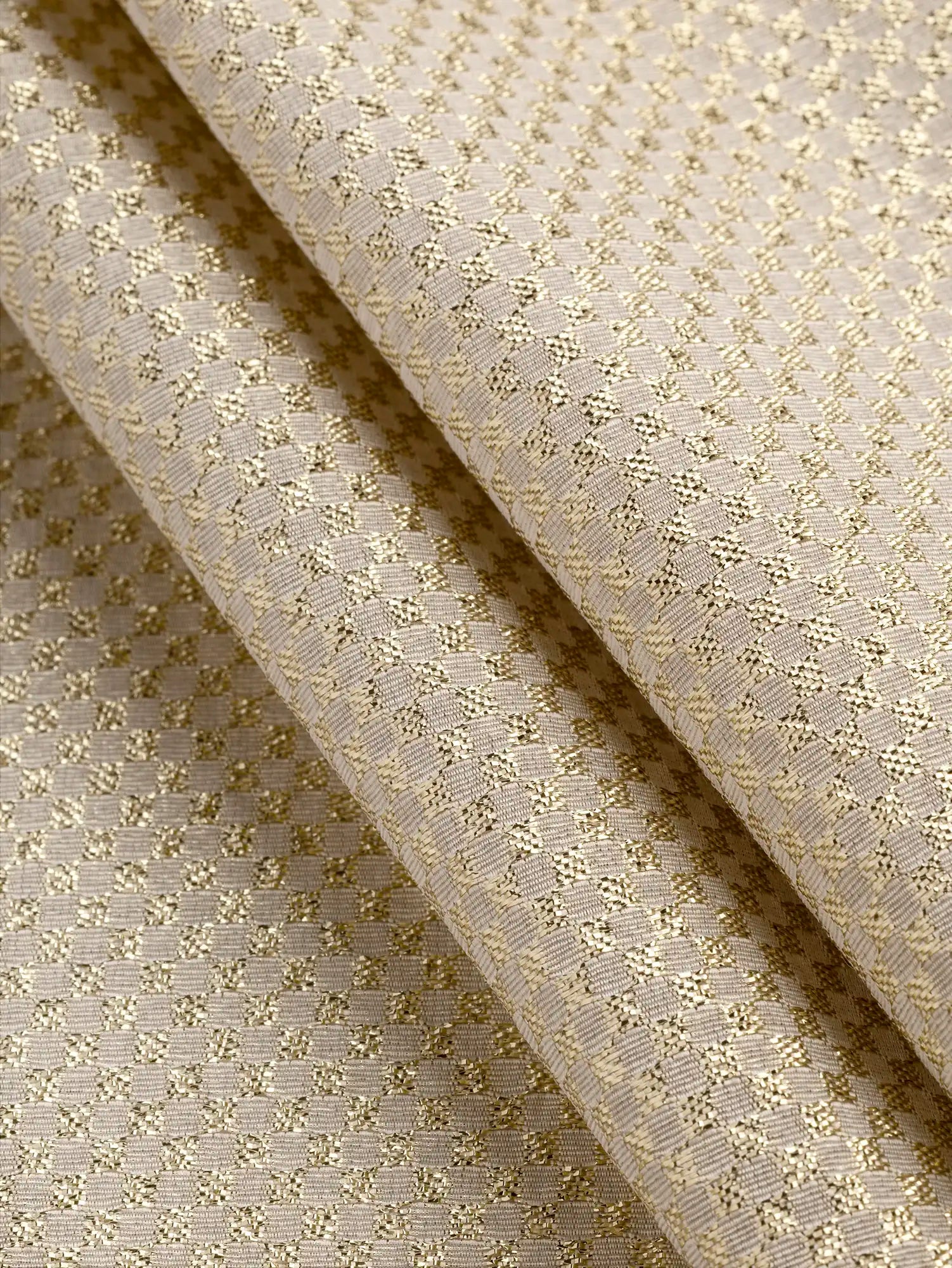 F-DEA189-Ditzy-Check-Lamé-Deadstock-Ivory-and-Gold-Core-Fabrics-fold.webp
