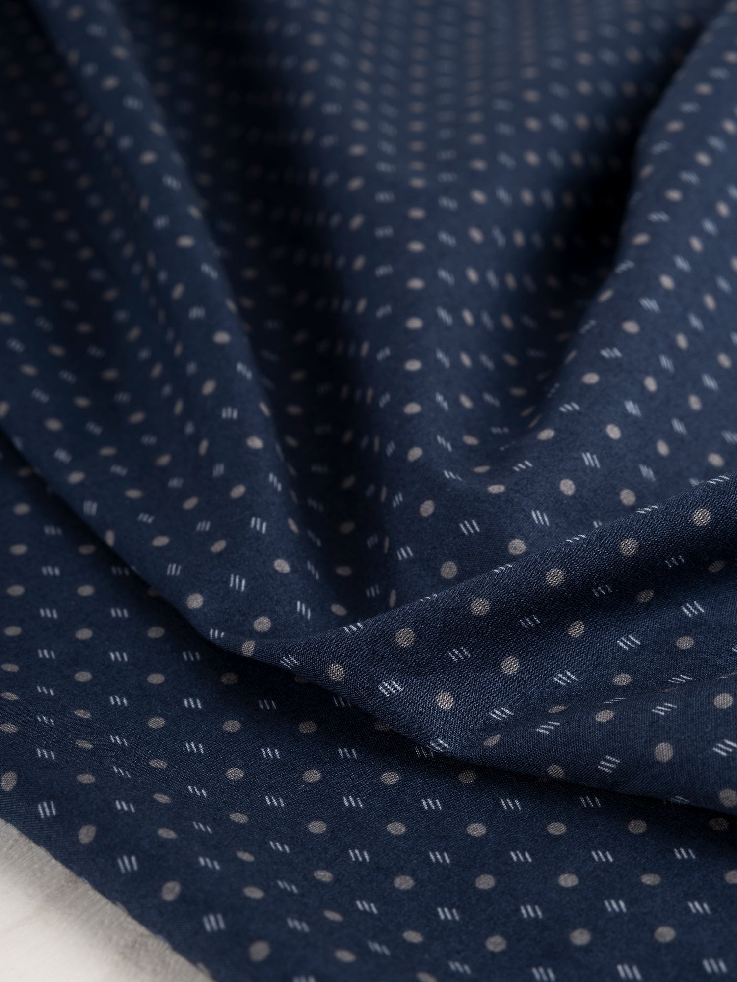 F-DEA035-001-Ditzy-Dot-Stripe-Cotton-Shirting-Deadstock-Navy-Grey-Core-Fabrics-scrunched.JPG