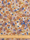 Ditzy Floral Print Cotton Poplin - Cobalt Blue + Orange + Olive | Core Fabrics