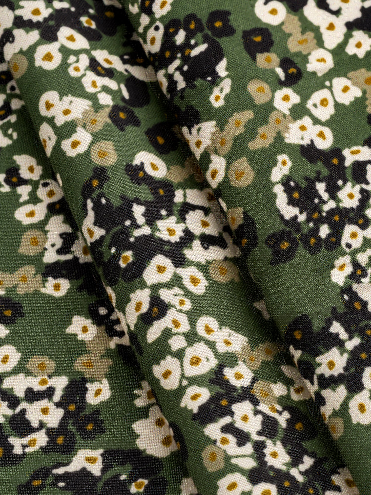 F-VIS262-Ditzy-Flower-Flicks-Print-Ecovero-Viscose-Dark-Olive-Cream-Black-Core-Fabrics-fold.JPG
