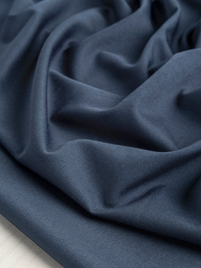 Drapey Slight Stretch Twill Deadstock - Navy