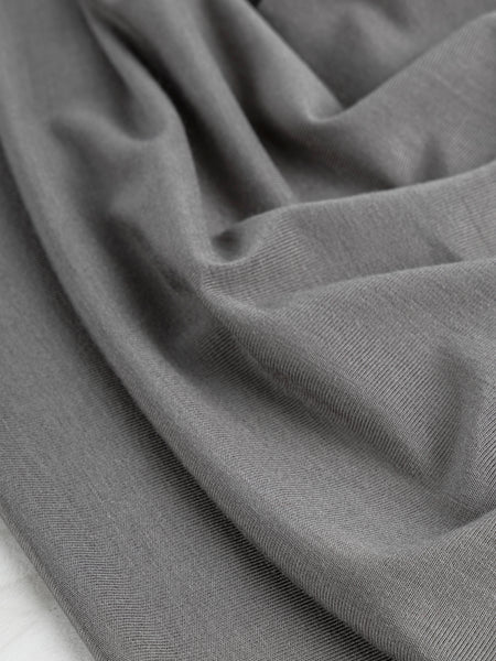 Drapey Tencel Modal Stretch Jersey Knit Graphite Core Fabrics
