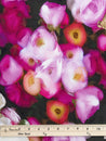 Dreamy Peony Print EcoVero Challis - Dark Green + Rose + Cream | Core Fabrics