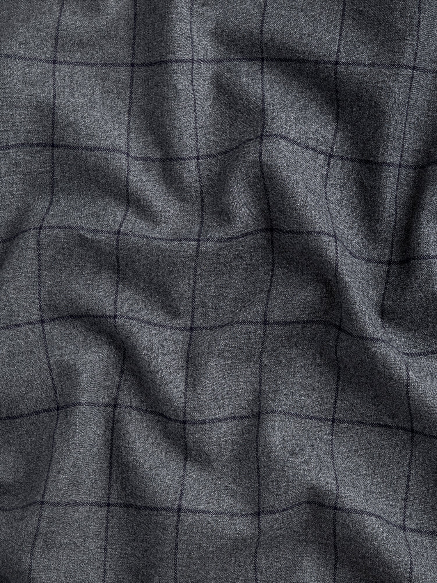 F-COT410 - Drizzle Check Brushed Cotton - Grey + Navy - Core Fabrics-scrunched.JPG