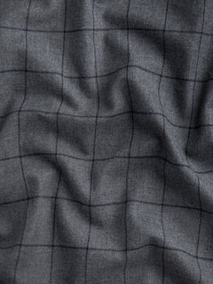 Drizzle Check Brushed Cotton - Grey + Navy
