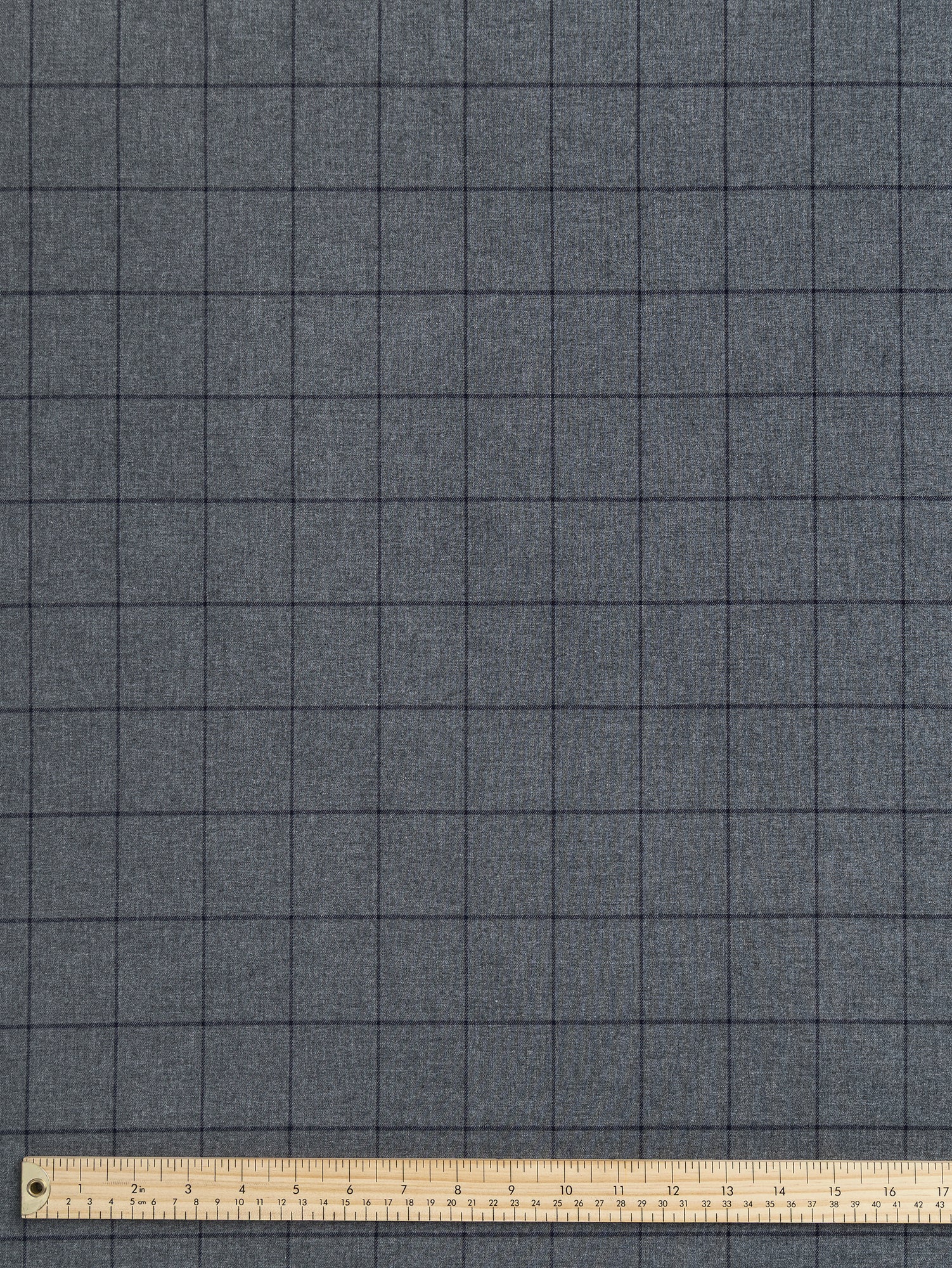 F-COT410 - Drizzle Check Brushed Cotton - Grey + Navy - Core Fabrics-ruler.JPG