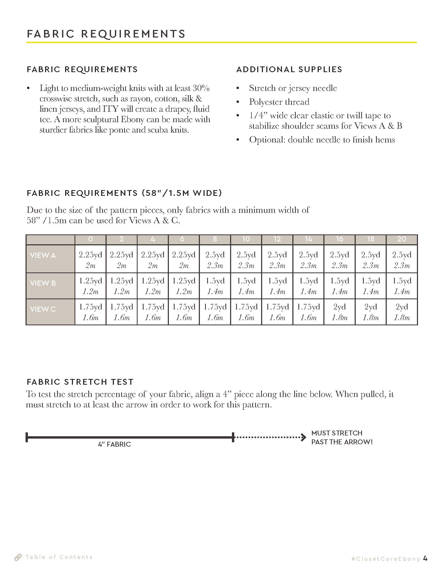 Ebony T-Shirt & Knit Dress Pattern | Core Fabrics