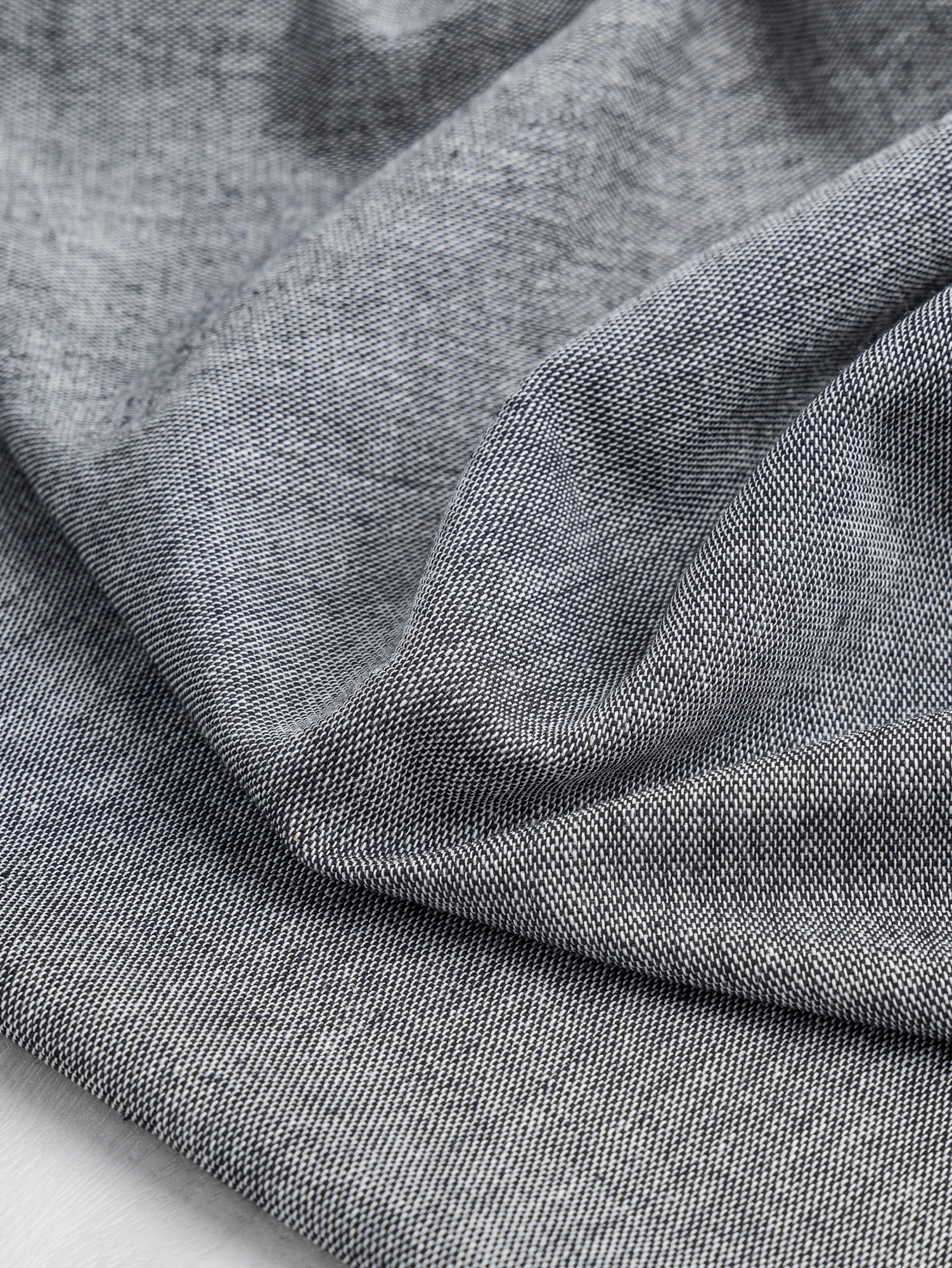 Eco Cotton Blend Chambray - Black + White | Core Fabrics
