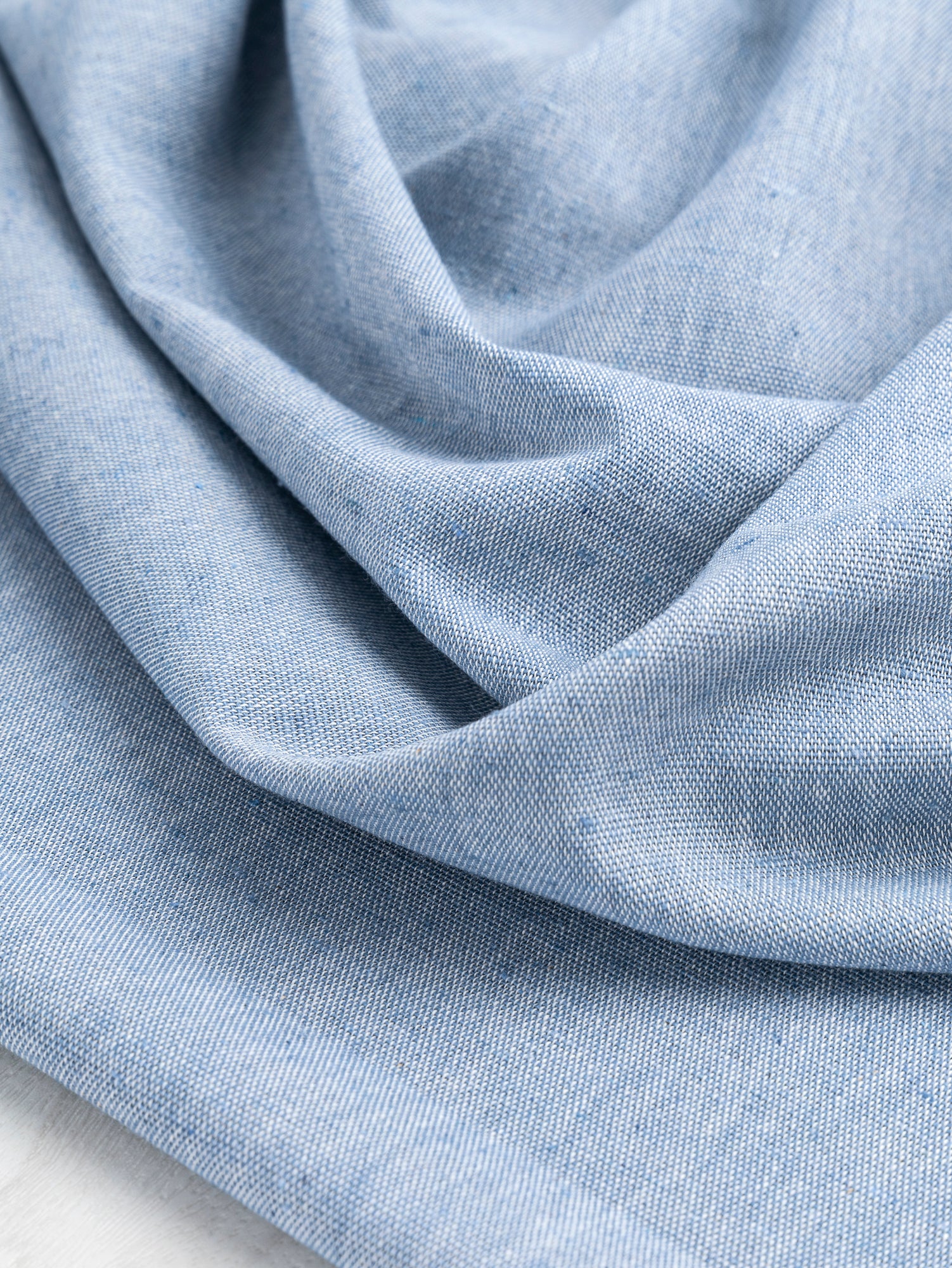 Eco Cotton Blend Chambray - Blue + White | Core Fabrics