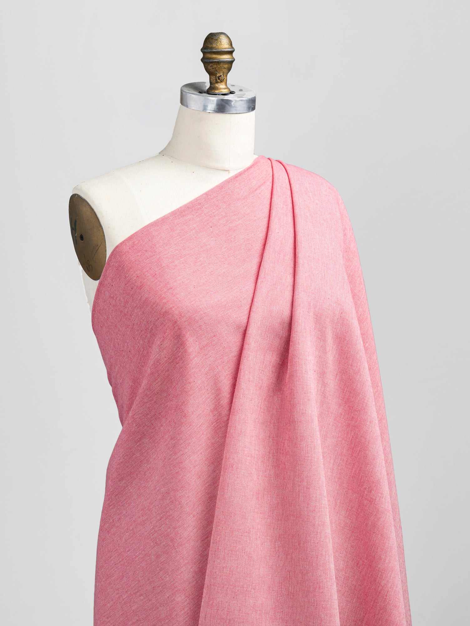 Eco Cotton Blend Chambray - Red + White | Core Fabrics