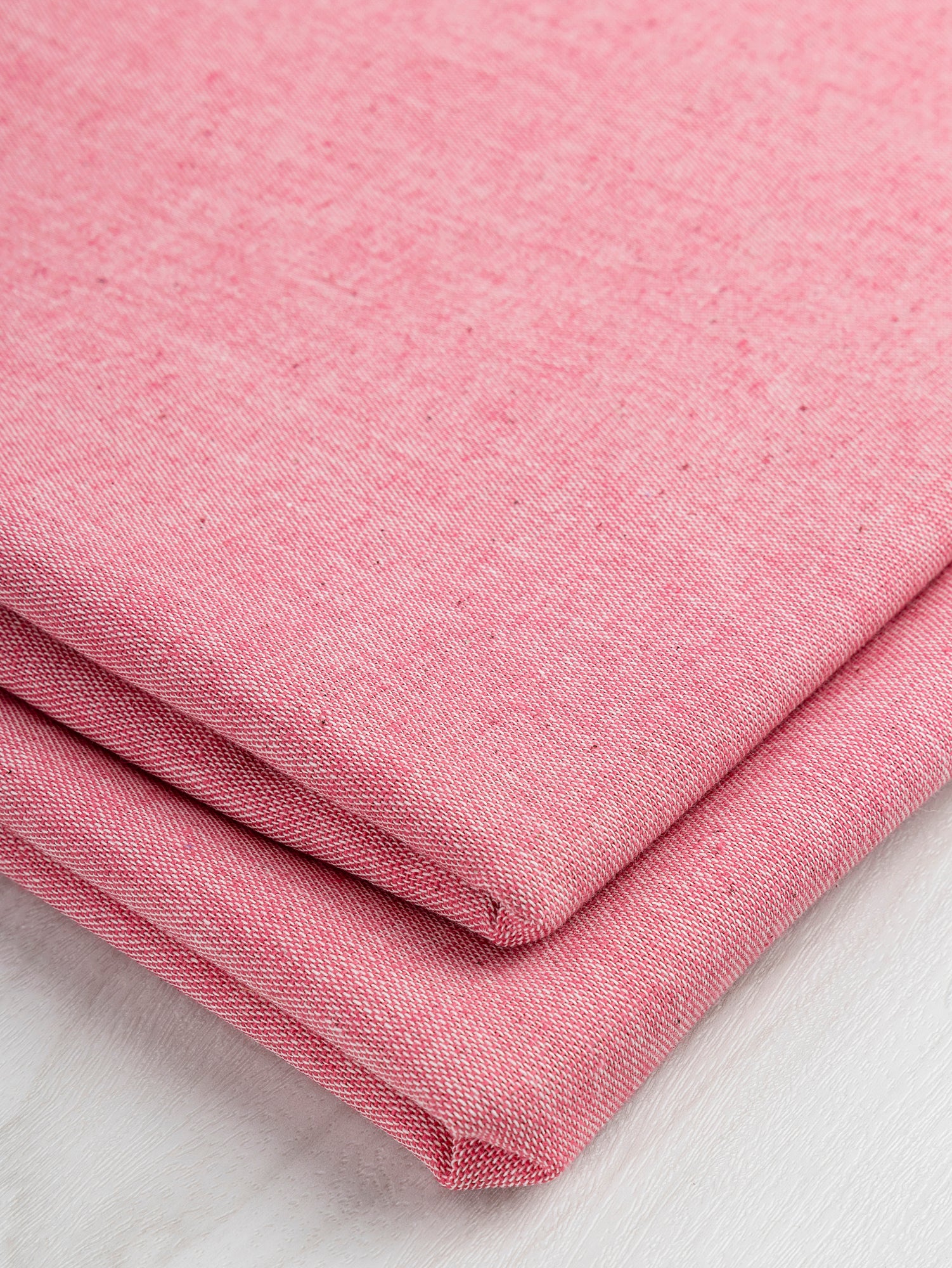 Eco Cotton Blend Chambray - Red + White | Core Fabrics