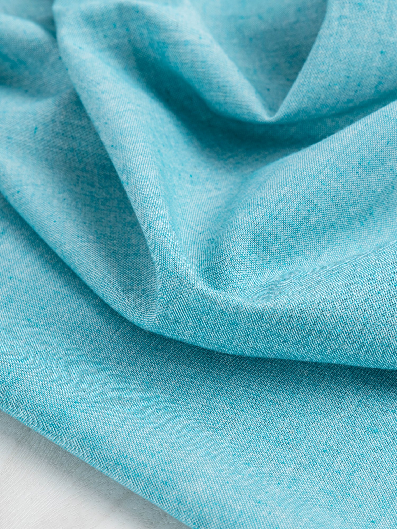Eco Cotton Blend Chambray - Turquoise + White | Core Fabrics