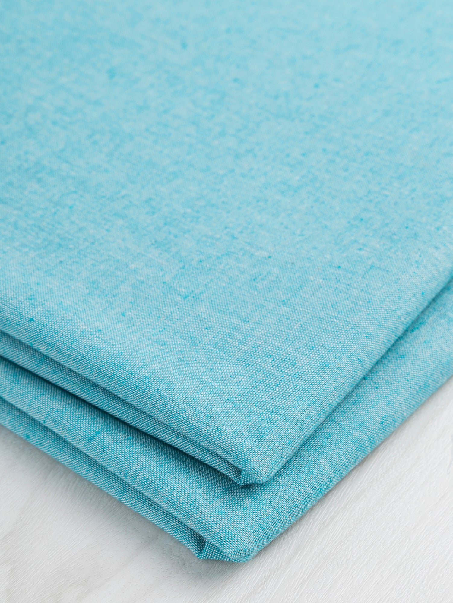 Eco Cotton Blend Chambray - Turquoise + White | Core Fabrics