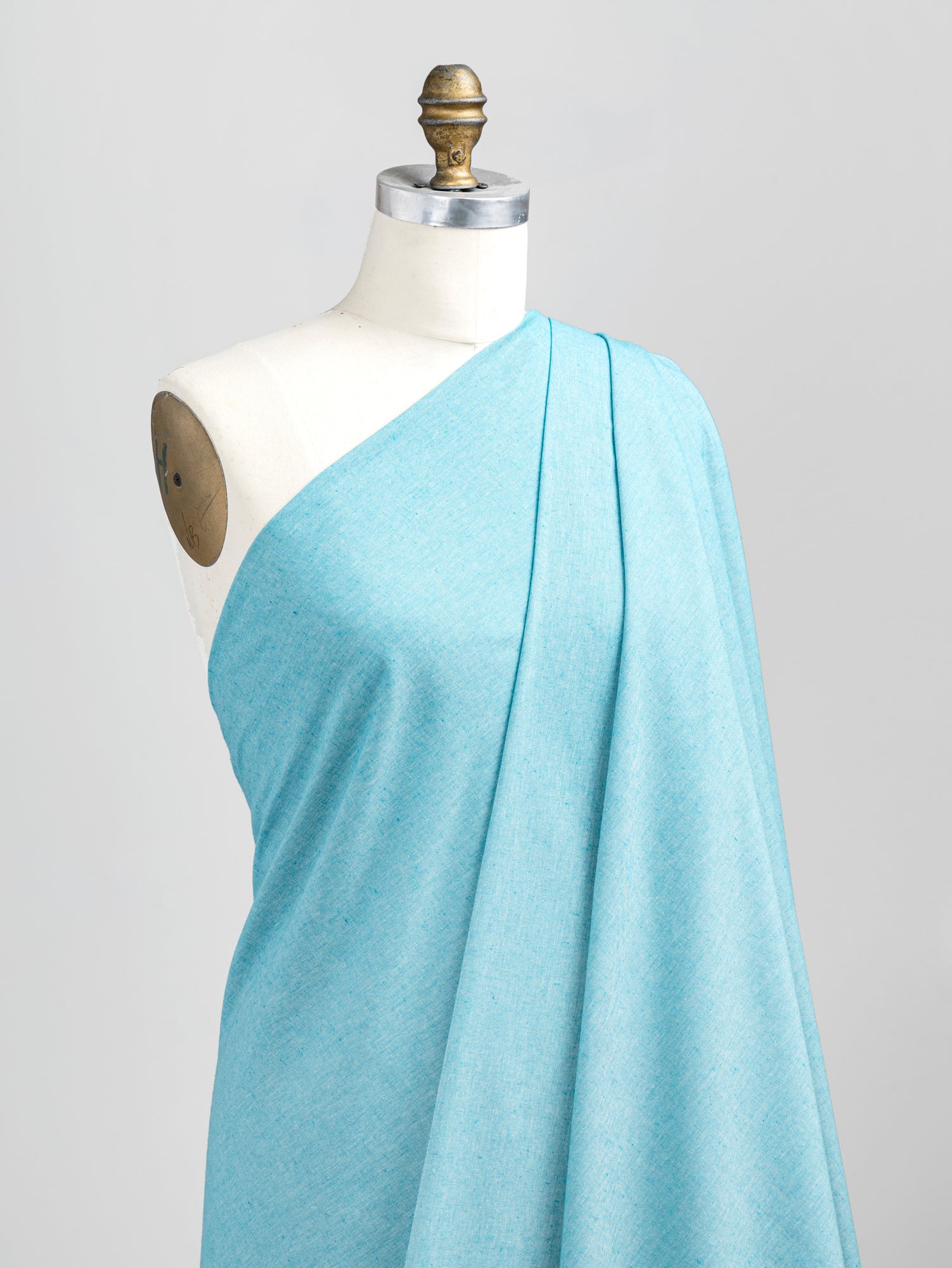 Eco Cotton Blend Chambray - Turquoise + White | Core Fabrics