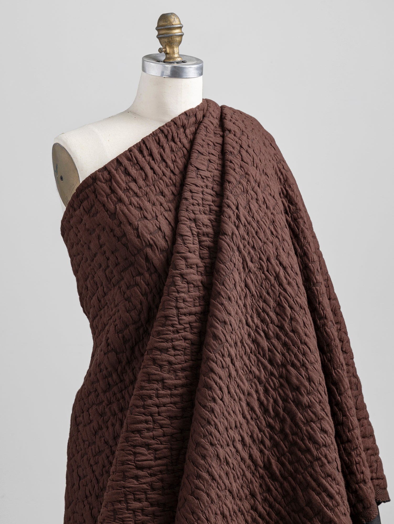 Embossed Jacquard Knit Deadstock - Cinnamon | Core Fabrics