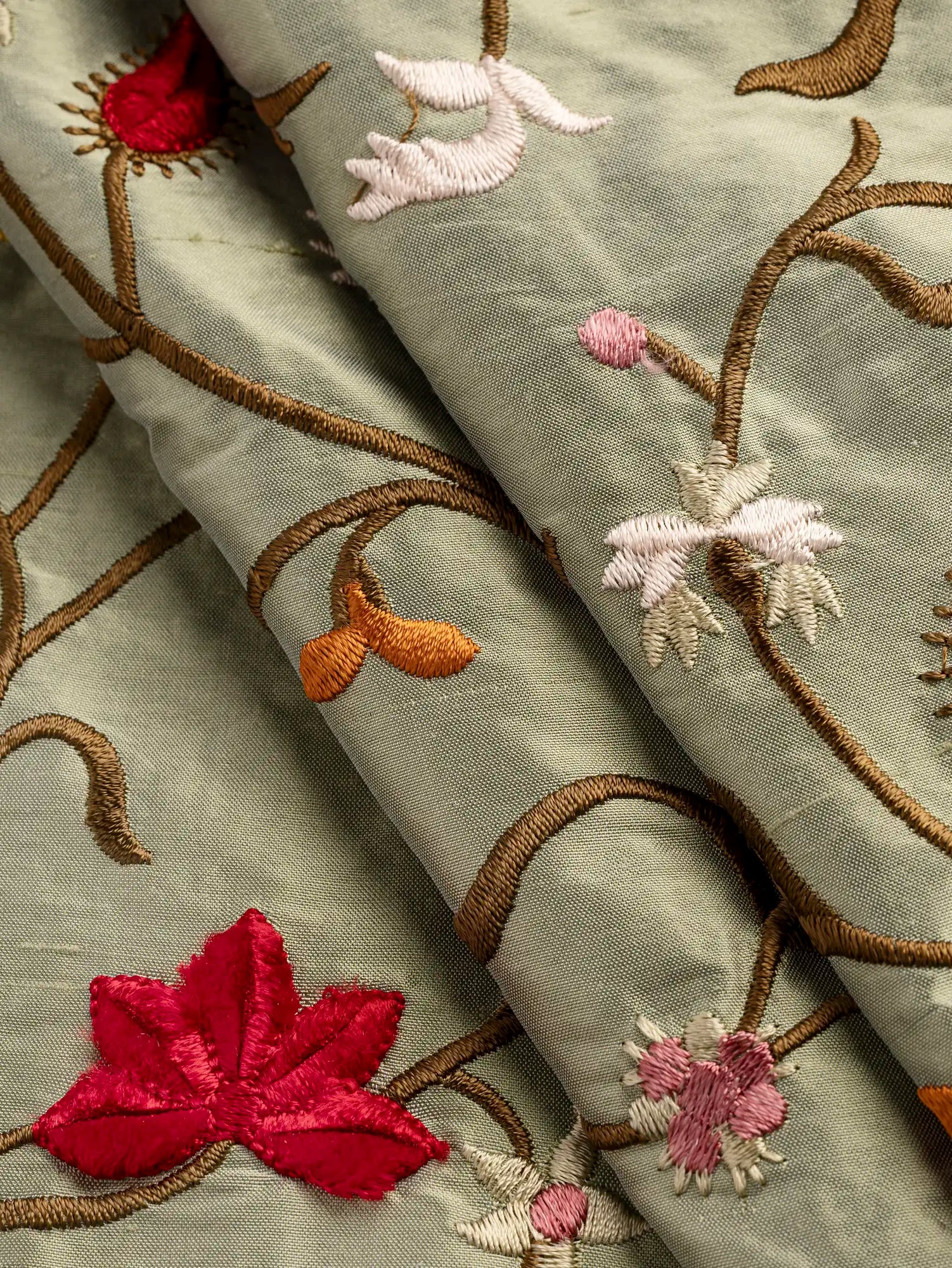 F-DEA198-Embroidered-Flower-Silk-Deadstock-Sage-and-Multicolour-Core-Fabrics-fold.webp