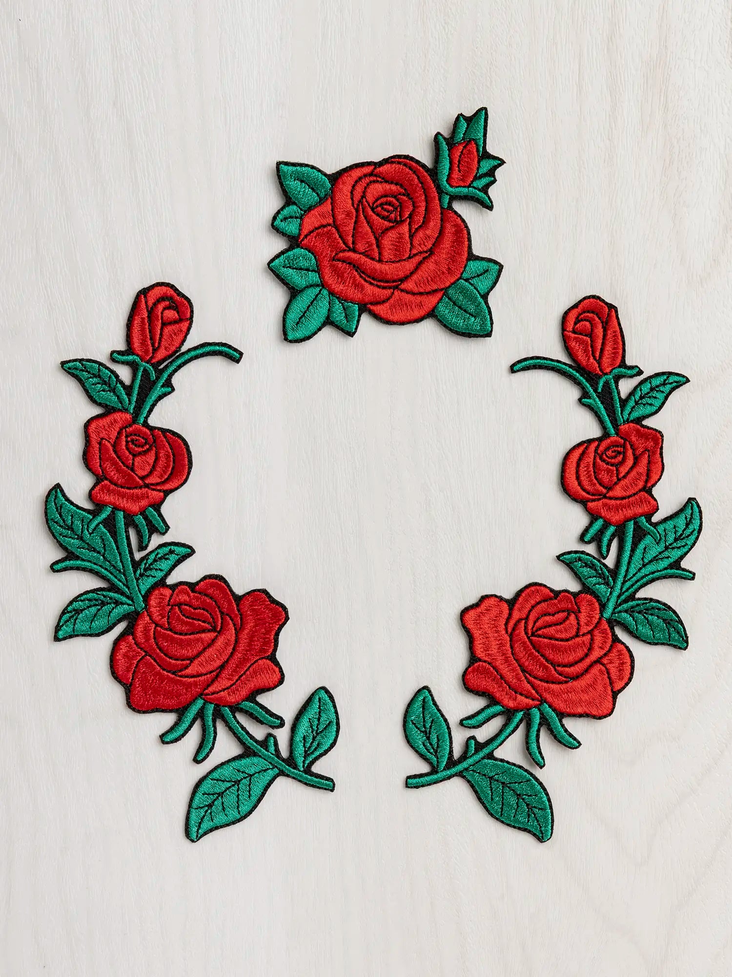 Patch Ricamato Rose Rosse E Yorkshire - Da Stirare/Cucire Su Giacca, Accessorio UK - Foto 2