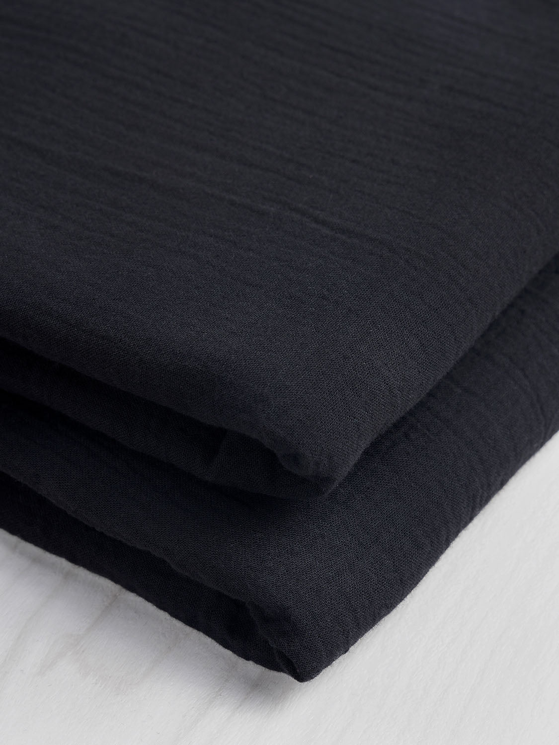 Organic Cotton Double Gauze - Black | Core Fabrics
