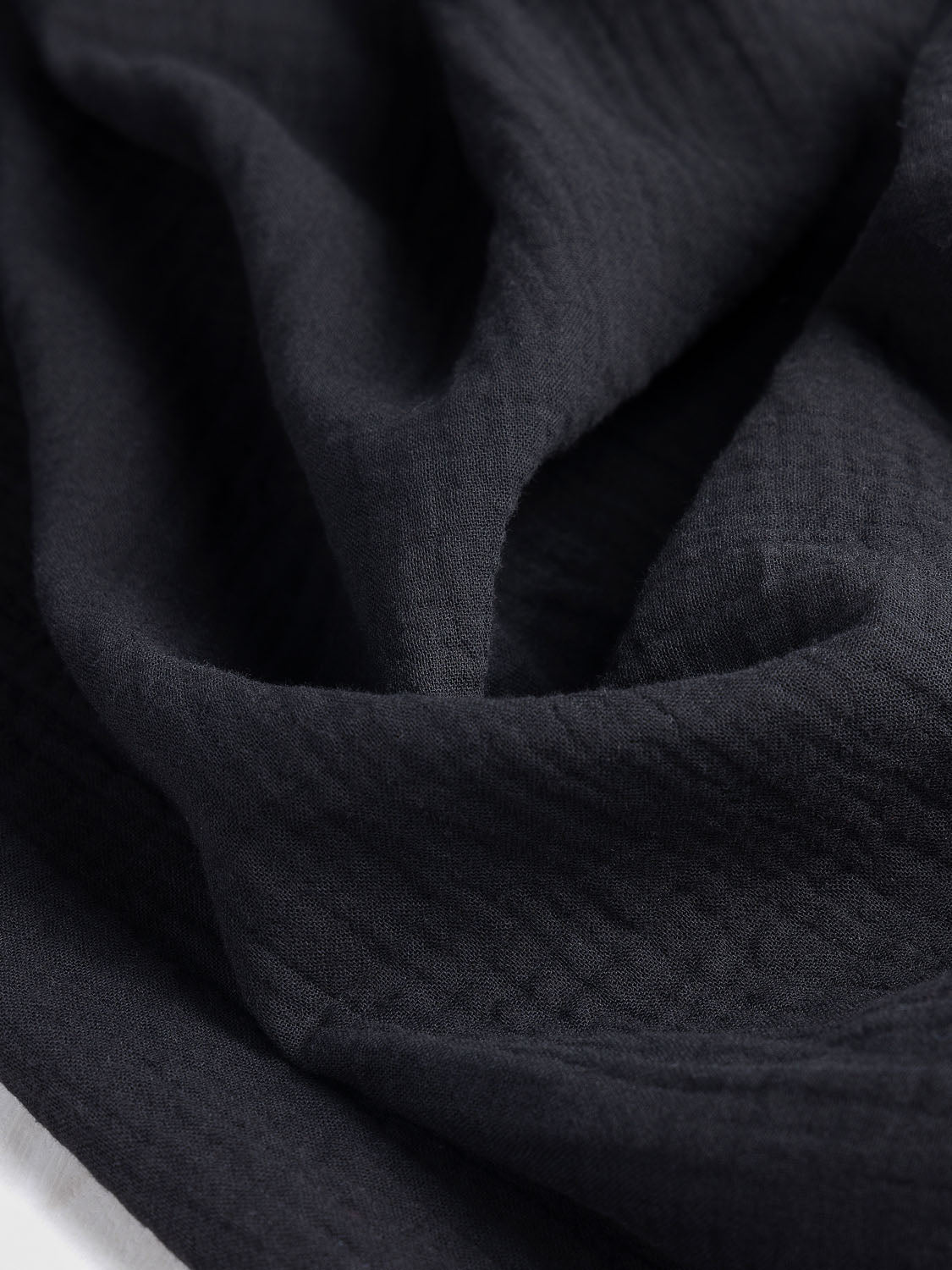 Organic Cotton Double Gauze - Black | Core Fabrics