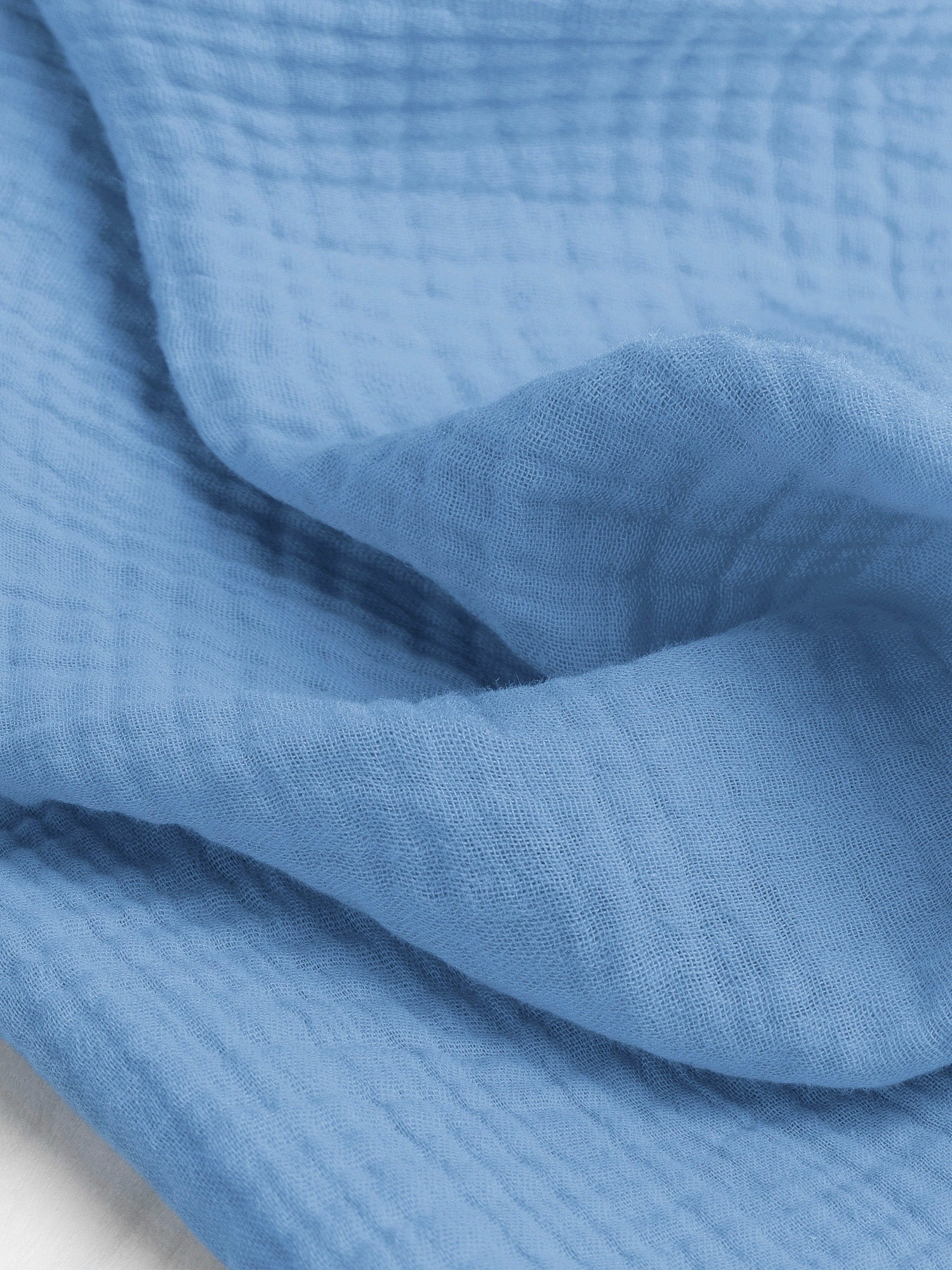 Organic Cotton Double Gauze - Soft Blue | Core Fabrics