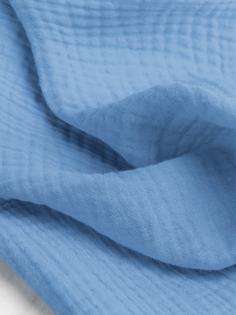 Organic Cotton Double Gauze - Soft Blue