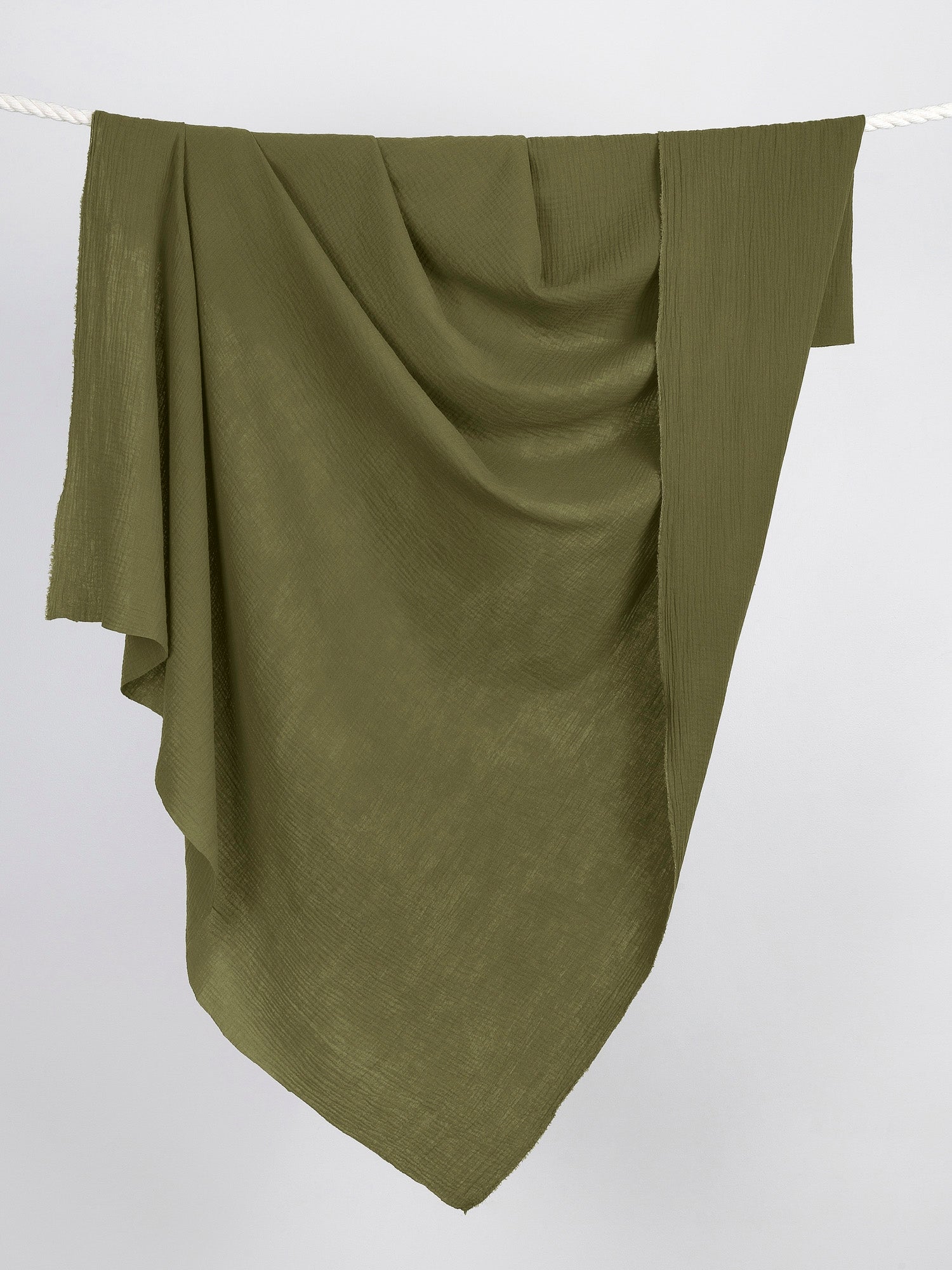 Organic Cotton Double Gauze - Olive | Core Fabrics