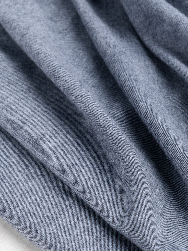 Flanelle de coton teint en fil - Bleu Chiné