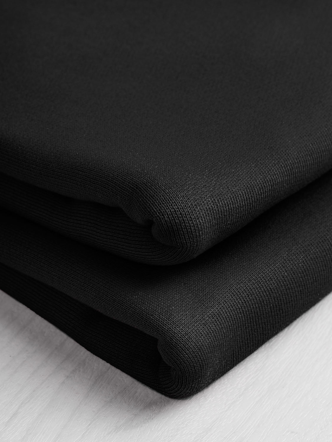 Recycled Cotton Terry Knit - Black | Core Fabrics