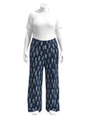Handloomed Indigo Dyed Cotton Leaf Print - Indigo + Cream | Core Fabrics