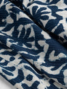Handloomed Indigo Dyed Cotton Botanical Print - Cream + Indigo | Core Fabrics