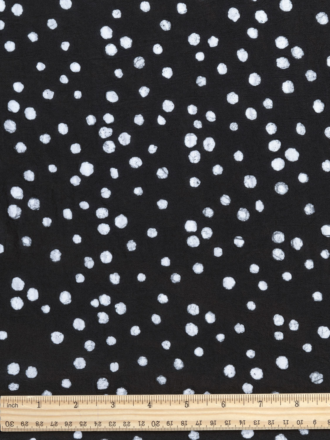 Hand Dyed Dotted Batik Cotton - Black + White | Core Fabrics