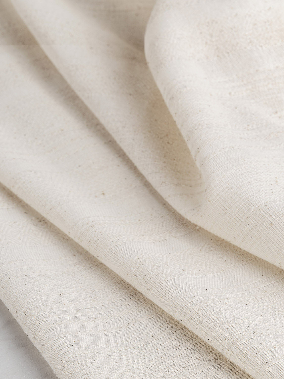 Striped Textured Recycled Cotton - Cloud + Cream | Core Fabrics