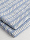 Striped Recycled Cotton Linen Twill - Blue + Cream | Core Fabrics