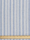 Striped Recycled Cotton Linen Twill - Blue + Cream | Core Fabrics